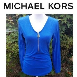Michael Kors Zip Up Front Long Sleeve Shir…